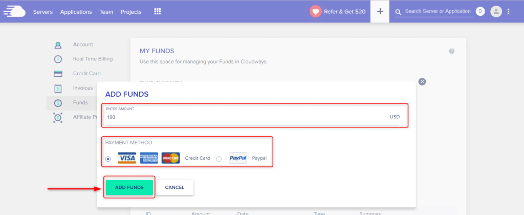 cloudways使用Paypal充值